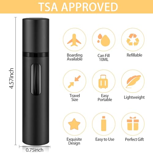 LTBL 2-Pack Black & Dark Blue Travel Perfume Atomizers 10ml Refillable Bottles