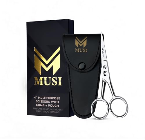 4 Inch Stainless Steel Eyebrow Scissors with Comb