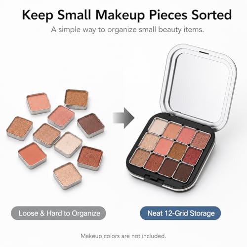FRCOLOR 2 Pack Magnetic Makeup Palette - Small Empty Organizer