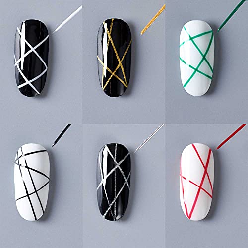 White Liner Pen Gel Nail Polish, Painting Drawing UV Led Gel Polish Set, Classic DIY 3D Gel Nail Paint Nail Gel Polish, Pen Tool, Pull Line Pen for Nail Manicure