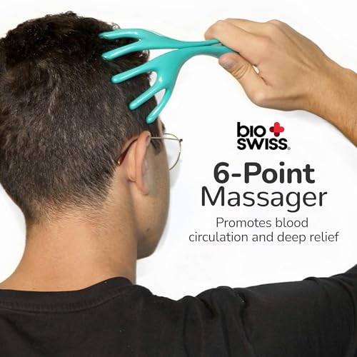 BioSwiss Handheld Head Massager Scratcher for Relaxing Scalp & Temple Tingling - Portable Stress Relief Tool
