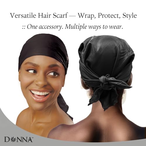 DONNA Silky Smooth Satin Wrap – Soft Breathable Head for Sleeping,