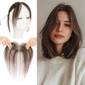 Clip-In Bangs Human Hair Dark Brown Curtain Fringe