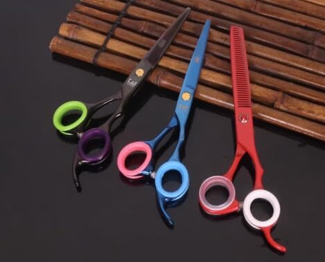 Cafurty 10 Pieces Barber Hair Shears Scissors Finger Rings Rubber suit for Hairdressing Barber Scissors (Black)