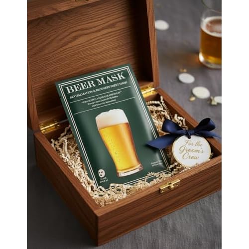 Birthday Bachelor Party Groomsmen Gift for Men: Husband Boyfriend Brother Dad Groom Bestman Wedding Favor Funny Skincare Hydrating Refreshing Sheet Mask