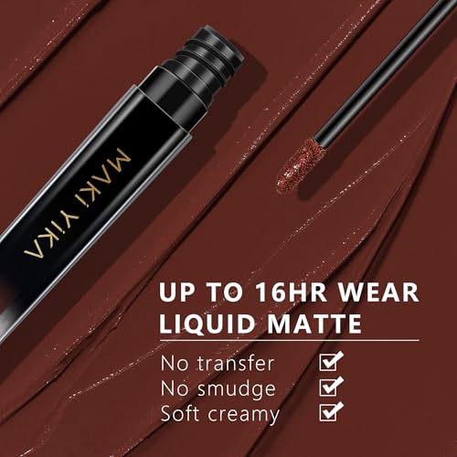 MAKI YIKA Coffee Brown Matte Lipstick Long Lasting, Cruelty-Free for Women