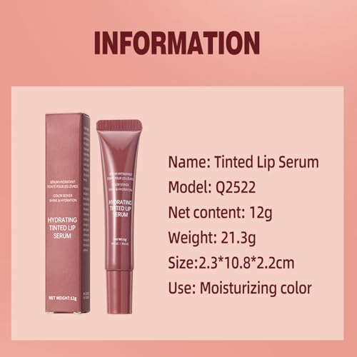 4Pcs Tinted Lip Serum Gloss Set,Jelly Hydrating Shine Pink Nude Red Glossy Lip Balm,Long-lasting Nourishing Vegan Lip Plumper Gloss for Instant Moisture Liquid Lipstick for Women