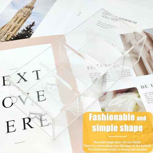 Clear Makeup Brush Organizer,Acrylic Cosmetic Brushes Storage Holder with 4 Slots,Pencil Pen Holder for Desk,Desk Organizer and Accessories for Vanity