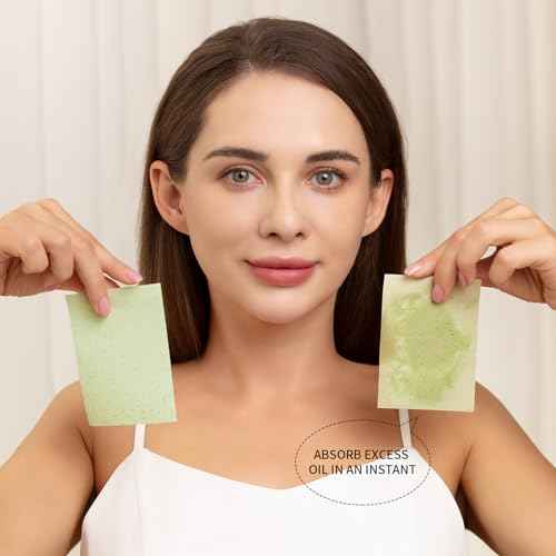 Teenitor Oil Blotting Sheets for Face, 400 Sheets Green Tea Oil Absorbing Sheets Blotting Paper for Oily Skin, Oil Absorbent Pads Face Oil Wipes Oil Sheets for Women, Oil Control Film Large 10cmx7cm