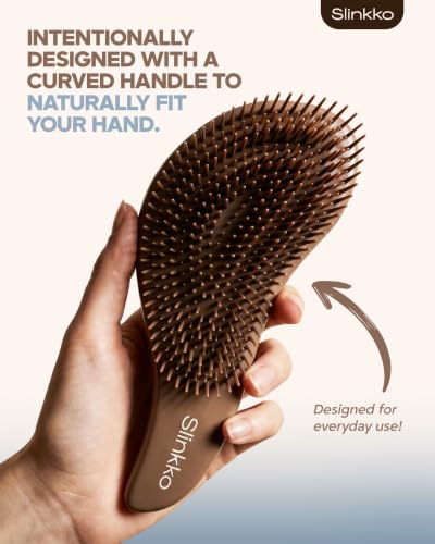 Slinkko Detangler Brush for Curly & Wavy Hair - Pain-Free Styling