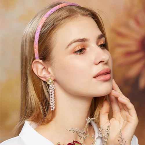 Fishdown Glitter Headband for Girls Women Sparkle Headband Accessory Set of 10