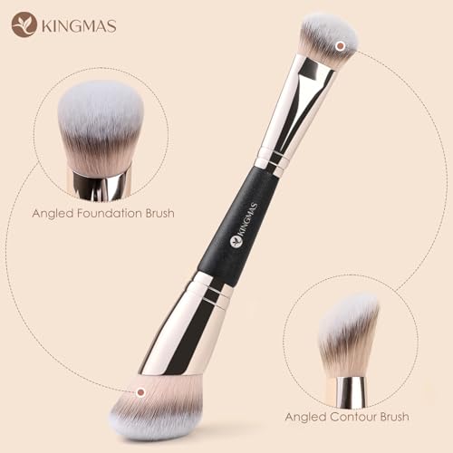 KINGMAS Dual-Ended Foundation & Concealer Brush Set (2-Piece)