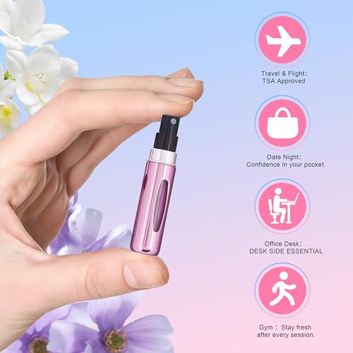 5 Pack Refillable Travel Perfume Bottles with View Window - 5ml