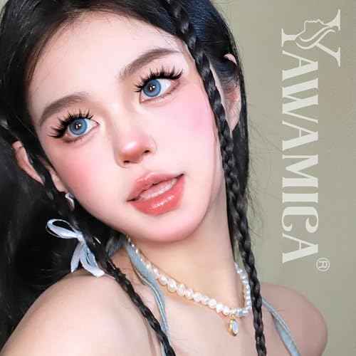 Yawamica Wispy Manga Lashes 8D Thick & Spiky False Eyelashes 15mm Doll Lashes Anime Eyelashes Style Natural Look 14 Pairs Pack Strip Lashes Look like Eyelash Extension