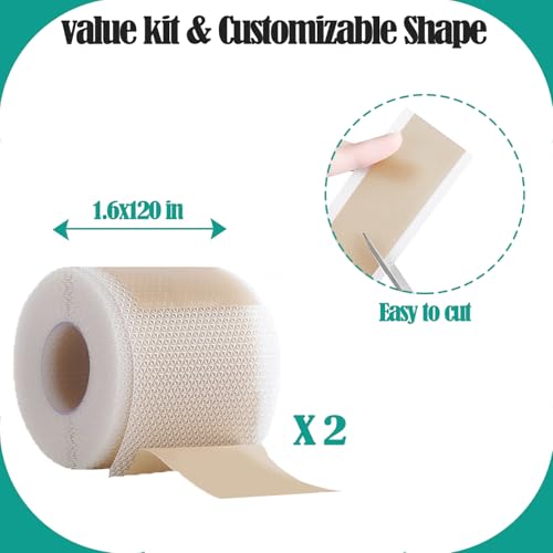 2 Rolls Silicone Scar Sheets Tape 1.6x120in Silicone Tape for Surgical Scars Patches Keloids Acne Burns Removal Sheets Reusable Professional