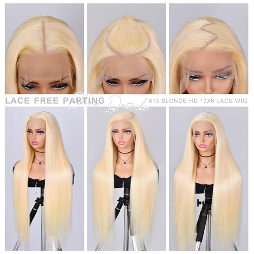 613 Blonde 13x6 HD Lace Front Wig Human Hair 24in