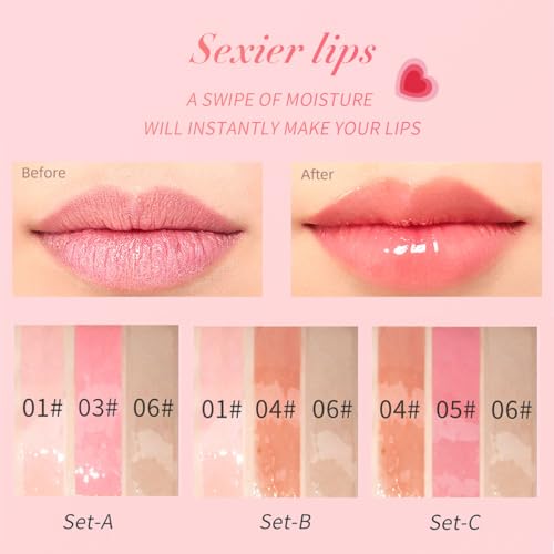 3-Color Plumping Lip Oil Gloss Set – Hydrating & Nourishing