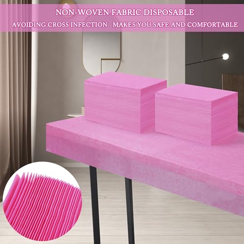 Disposable Massage Table Sheets (31" x 71", 100 Pack) - Pink Spa Bed Cover