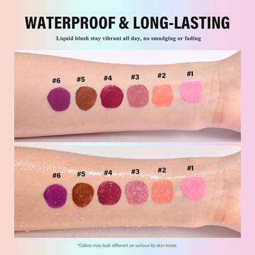 Liquid Blush for cheeks, High Pigment Buildable Long Lasting Blush Cream for radiant flushed cheeks, Natural Dewy Finish (#1 Pastel pink, 1 PC)