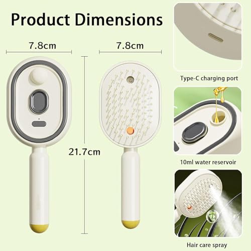 Rechargeable Electric Spray Hair Detangler Brush for Frizz Control