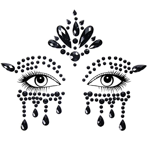 Mermaid Face Gems Rhinestone Stickers - Festival Party Body Jewels