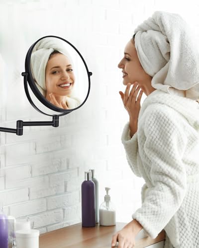 8 Inch Wall Mounted Makeup Mirror 1X/10X Magnifying Double Sided