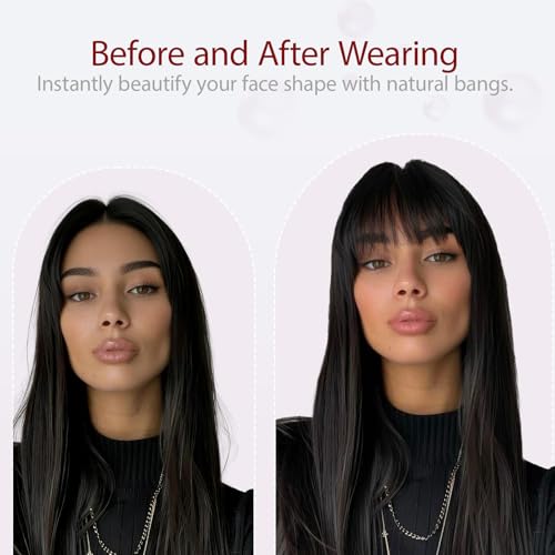 Real Human Hair Topper 10" with 360° Coverage & Clip-In Bangs