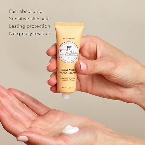 Dionis Goat Milk Hand Cream - Moisturizing Lotion for Dry Skin, 1 oz (Pack of 6)