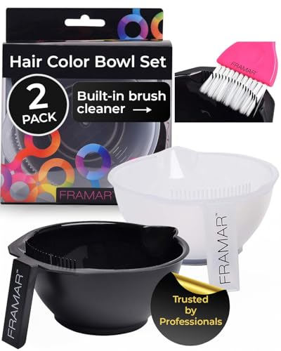 FRAMAR Color Bowl Set 2-Pack with Brush Cleaner