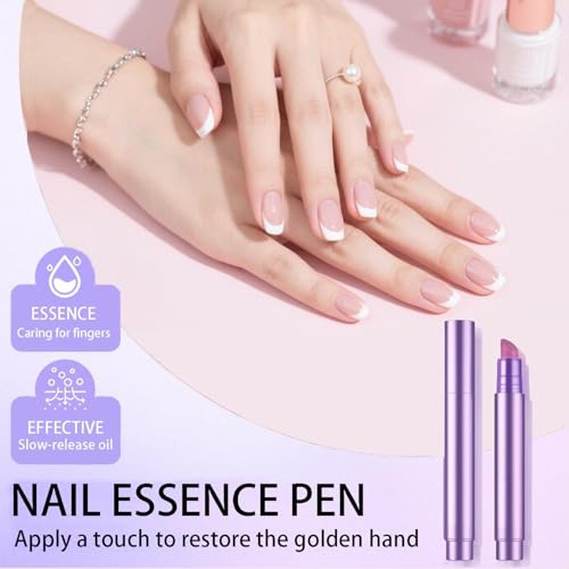 3-in-1 Cuticle Oil Pen with Ceramic Tip - Nail Care Tool (2 Pcs)