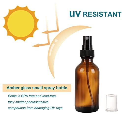 Amber Glass Small Spray Bottle 2 oz 48 Packs,Fine Mist Sprayer Small Clear Bottles,Refillable Containers mini spray bottles for Cleaning Solutions and Skin Care (Amber 48pcs)