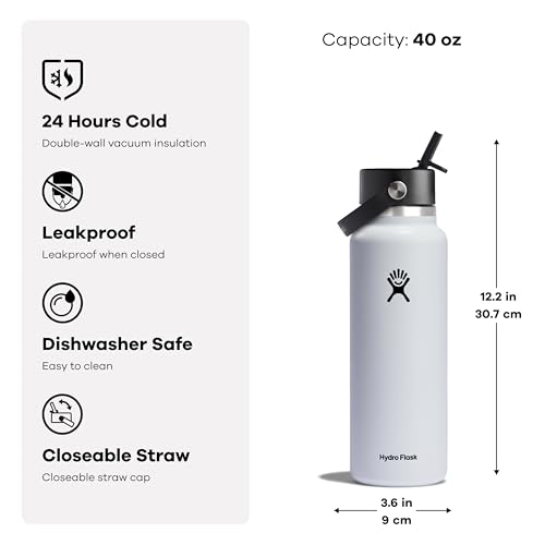 Hydro Flask 40 Oz Wide Flex Straw Cap Stainless Steel Lime