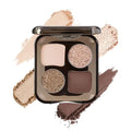 4 Colors Eyeshadow Palette, Matte & Shimmer Powder Makeup Palette, Highly Pigmented Blendable, Long Lasting Waterproof, Eye Shadow Palettes for Older Women, Neutral Shades Nude Beige and Brown-05