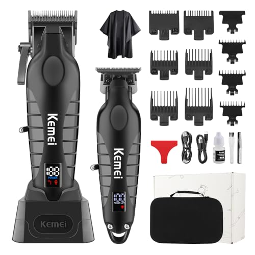 KEMEI Professional Cordless Hair Clipper Set for Men