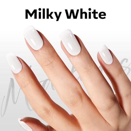Modelones Milky White Jelly Gel Nail Polish - 15ml Translucent Soak Off Gel