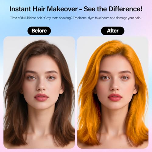 Temporary Gold Hair Spray - Washable, Non-Sticky, All Hair Types