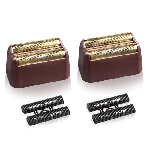 2 Pack Professional 5 Star Series Finale Shaver Replacement Foil and Cutter Bar Assembly Compatible with wahl Shaver Foil 7031-100, 7043-100 Super Close Shaving Replacement Heads£¬Red