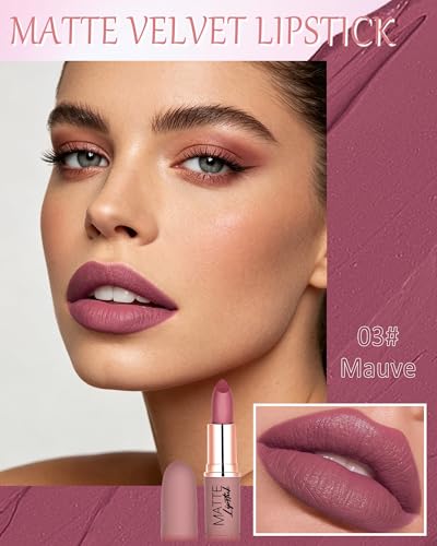 Matte Velvet Lipstick - 6 Colors, Waterproof Long Lasting