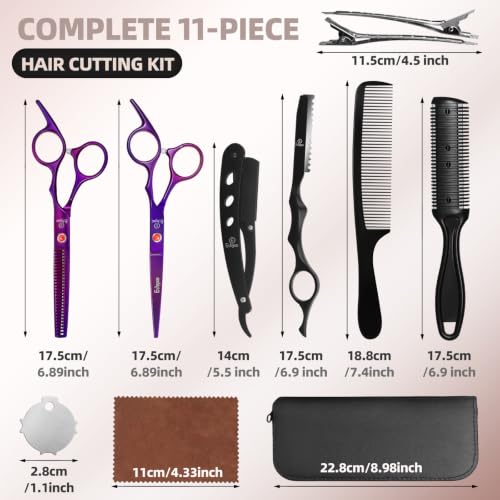 Professional Hair Cutting Scissors Kit - Straight & Thinning Shears