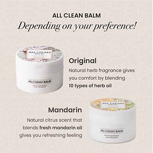 HEIMISH All Clean Balm - Cleansing Balm, Waterproof Makeup Remover, Face Cleanser, Oil Based Cleanser, Korean Skincare with Natural Aroma Oil, Vegan, For All Skin Types, 4.0fl.oz/120ml, 2 Packs