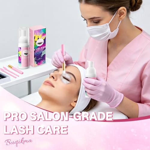 Buqikma Lash Shampoo Kit for Eyelash Extensions