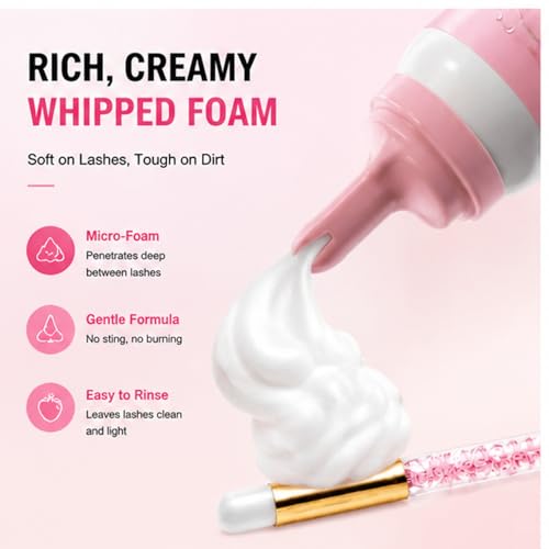 Lash Extension Shampoo Kit 100ml with Brush & Spoolies