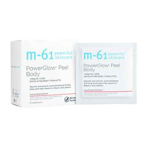 m-61 PowerGlow Peel Body | Exfoliating Body Towelette With Glycolic And Salicylic Acid. 1 Minute, 1 Step - 10 Treatments