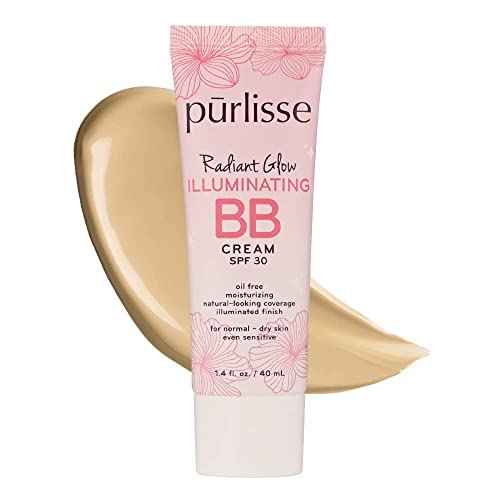 p?rlisse Radiant Glow Illuminating BB Cream with SPF 30 - Glow BB Cream Enriched with Goji & Hawthorn Berry for Dewy Skin - Helps to Improve Skin Texture & Radiance - Light Medium (1.4 oz)