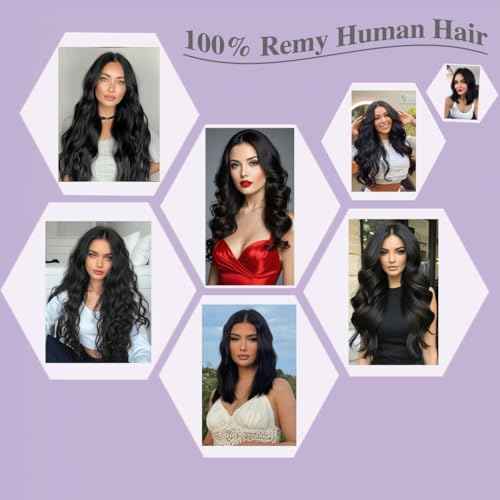 Clip in Hair Extensions Real Human Hair,7Pcs 120g 10A Brazilian Virgin Human Hair Clip in Extensions for Women Natural Black Straight Invisible Seamless Human Hair Extensions 16 Inch Double Weft