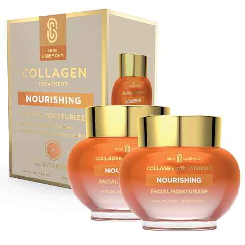 Collagen & Vitamin C Nourishing Moisturizer - Reduces Wrinkles & Fine Lines, Smooths Skin - Dermatologist Tested, Clean Beauty, Korean Skin Care - 1.69 FL.OZ. (2 Pack)