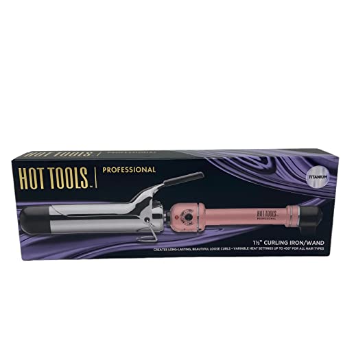 Hot Tools Professional 1 1/2" Titanium Curling Iron/Wand Pink