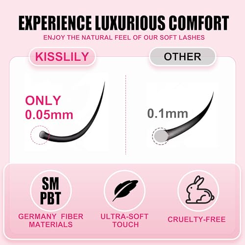 Kisslily Plume Brown Lash Clusters with Invisible Band