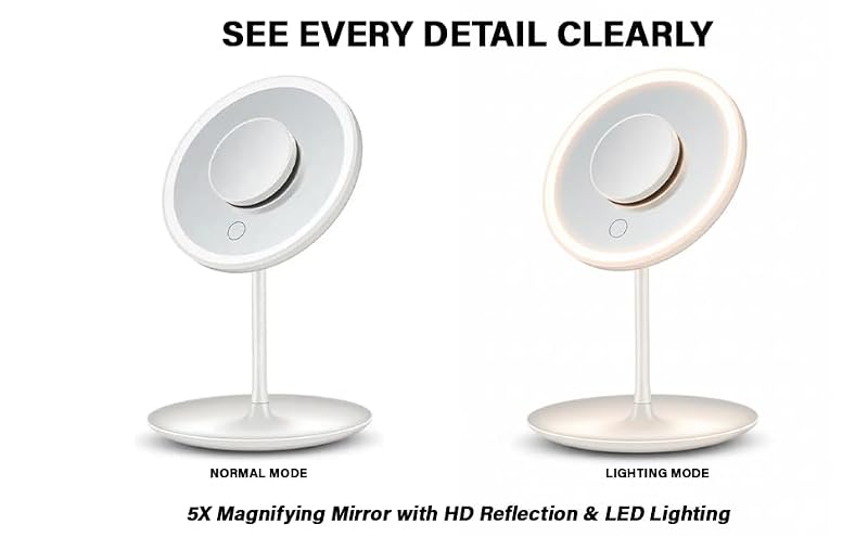 5X Magnifying Mirror – USB Powered Makeup & Grooming