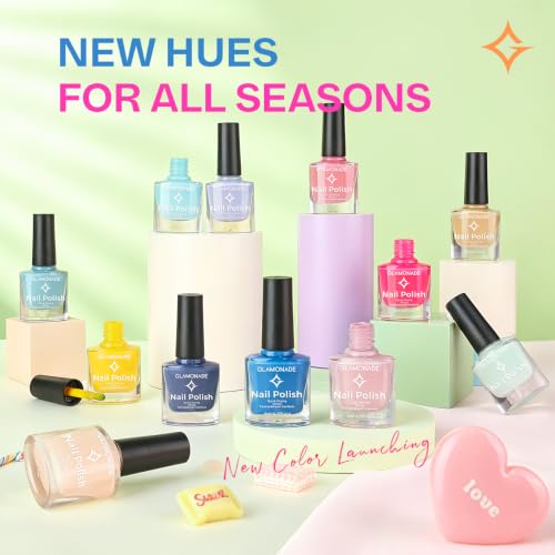 Glamonade 12-Color Pastel Nail Polish Set for Summer Manicures